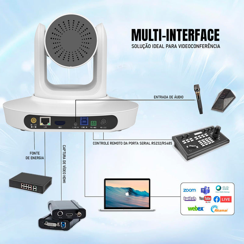 Câmera Robótica Ptz Dorn 4k 20x Hdmi Rj45 Usb + Rastreamento