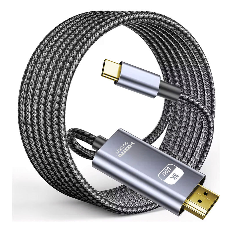 Cabo Usb-c Para Hdmi 8k 3m Prata - Dorn Thunderbolt